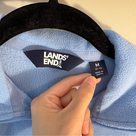 ✨ Land’s End Light Blue Fleece Quarter-Zip Pullover (Women’s M) - Picture 3 of 4